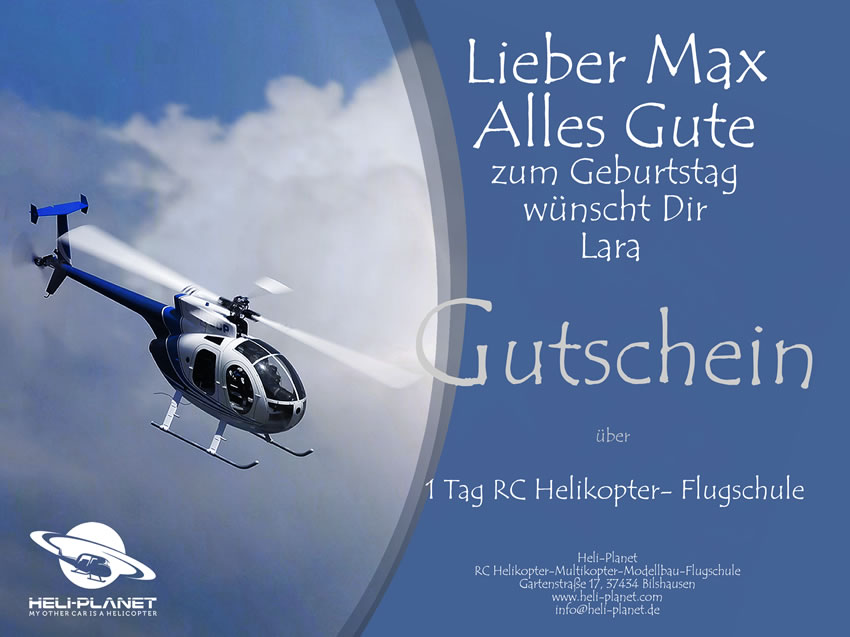 Gutschein Flugschule Turbinen Großhubschrauber